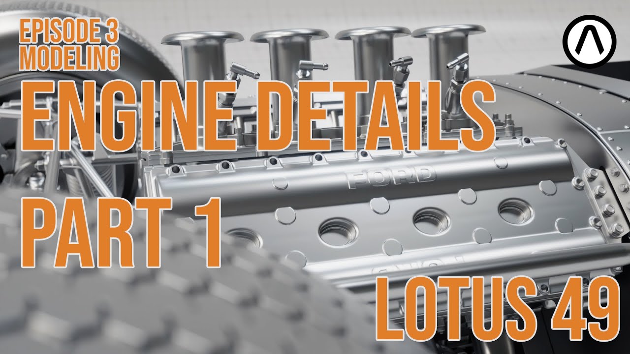 Project Lotus49 - Ep3 - Modeling - Engine details Part 1