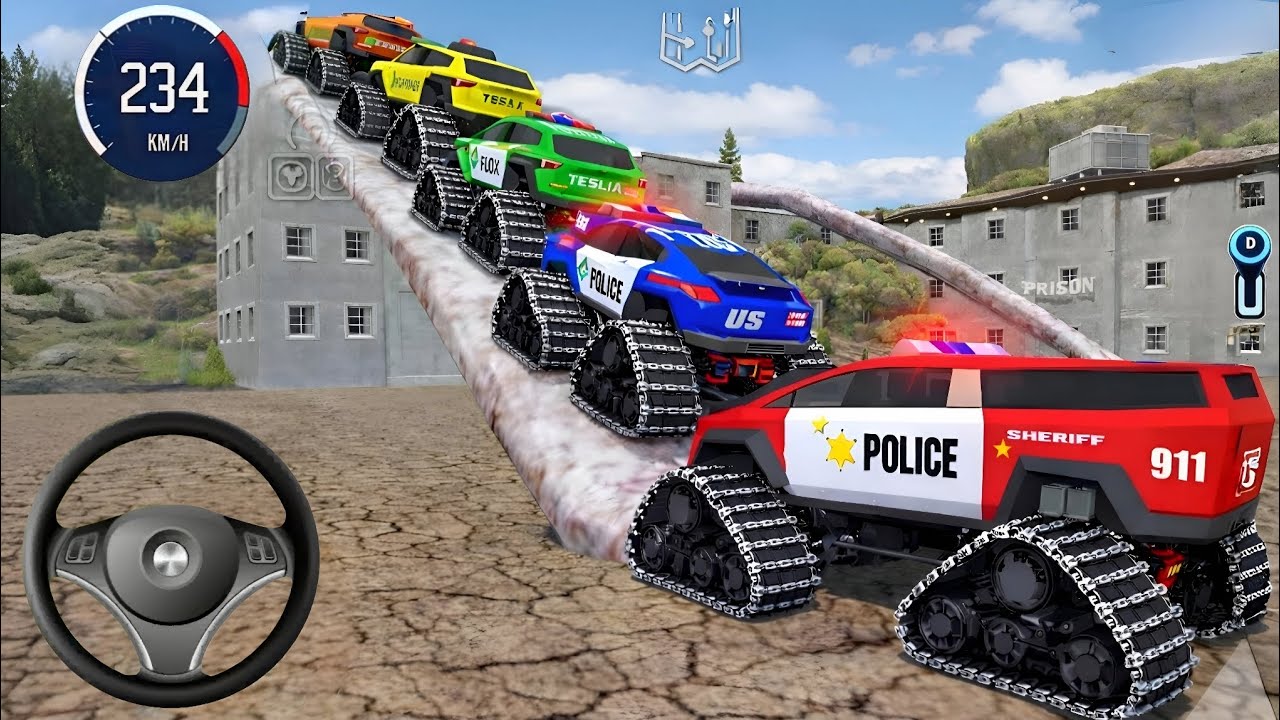 Juegos De Carros - Police Monster Truck Impossible Driver #21- US Car Stunts Racing Android Gameplay