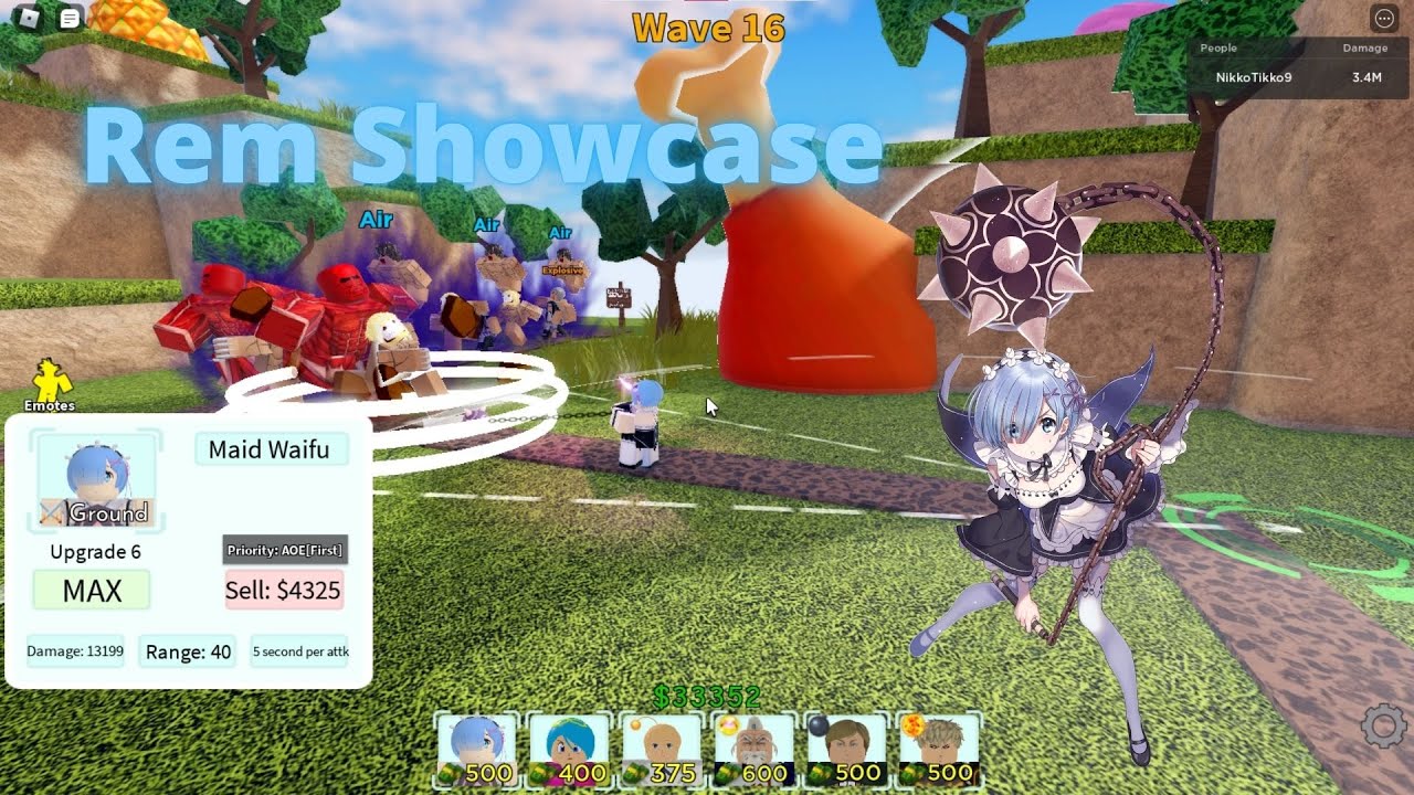 Rem Showcase In All Star Tower Defense