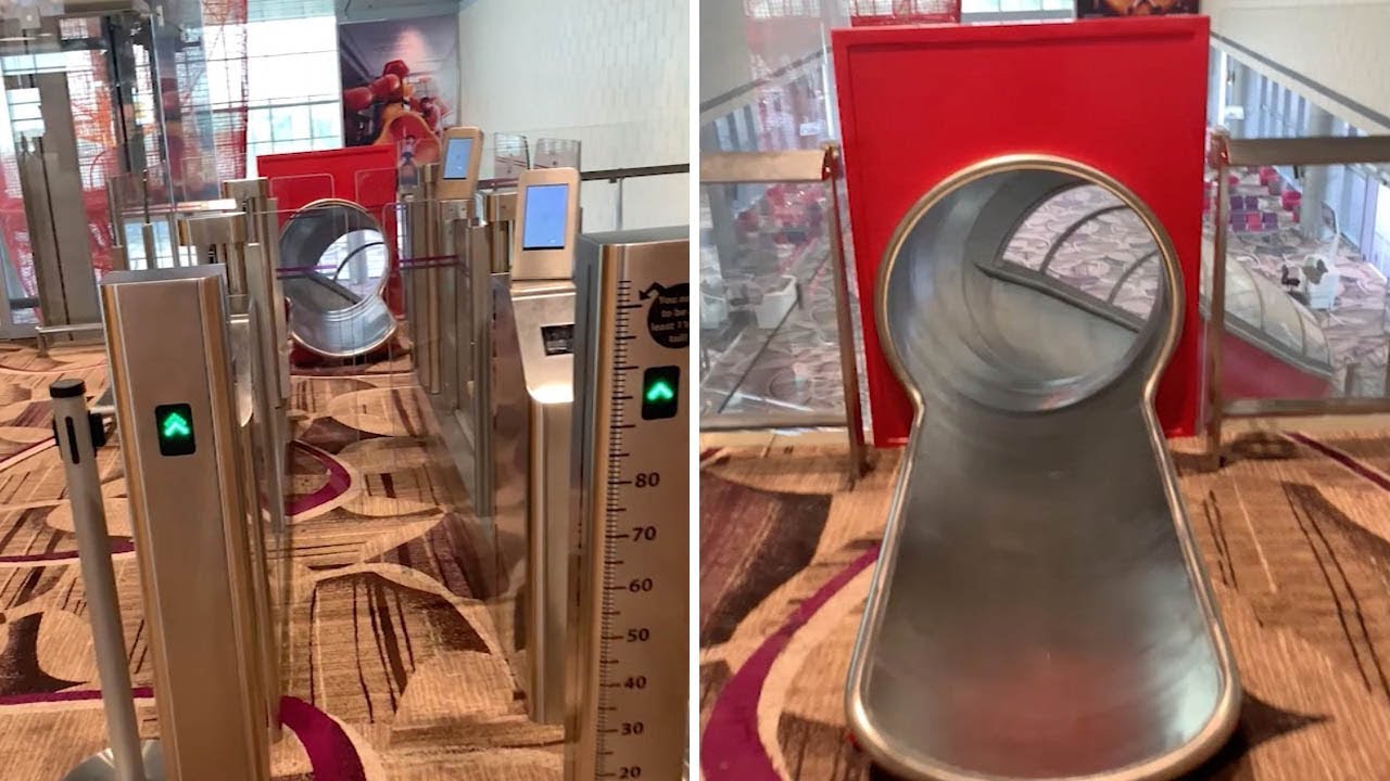 Slide Down To Airport Boarding Gate