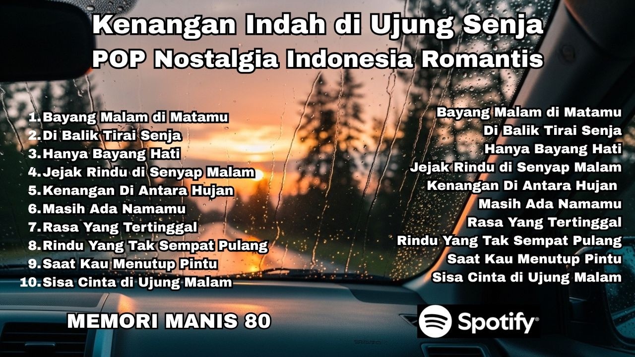 POP Nostalgia Indonesia Romantis | Kenangan Indah di Ujung Senja | MEMORI MANIS 80 (AI GENERATED)