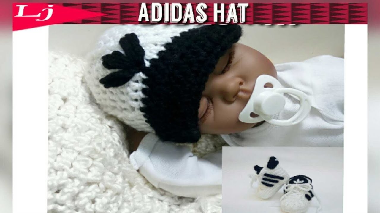 Infant Adidas Hat: Crochet Adidas hat