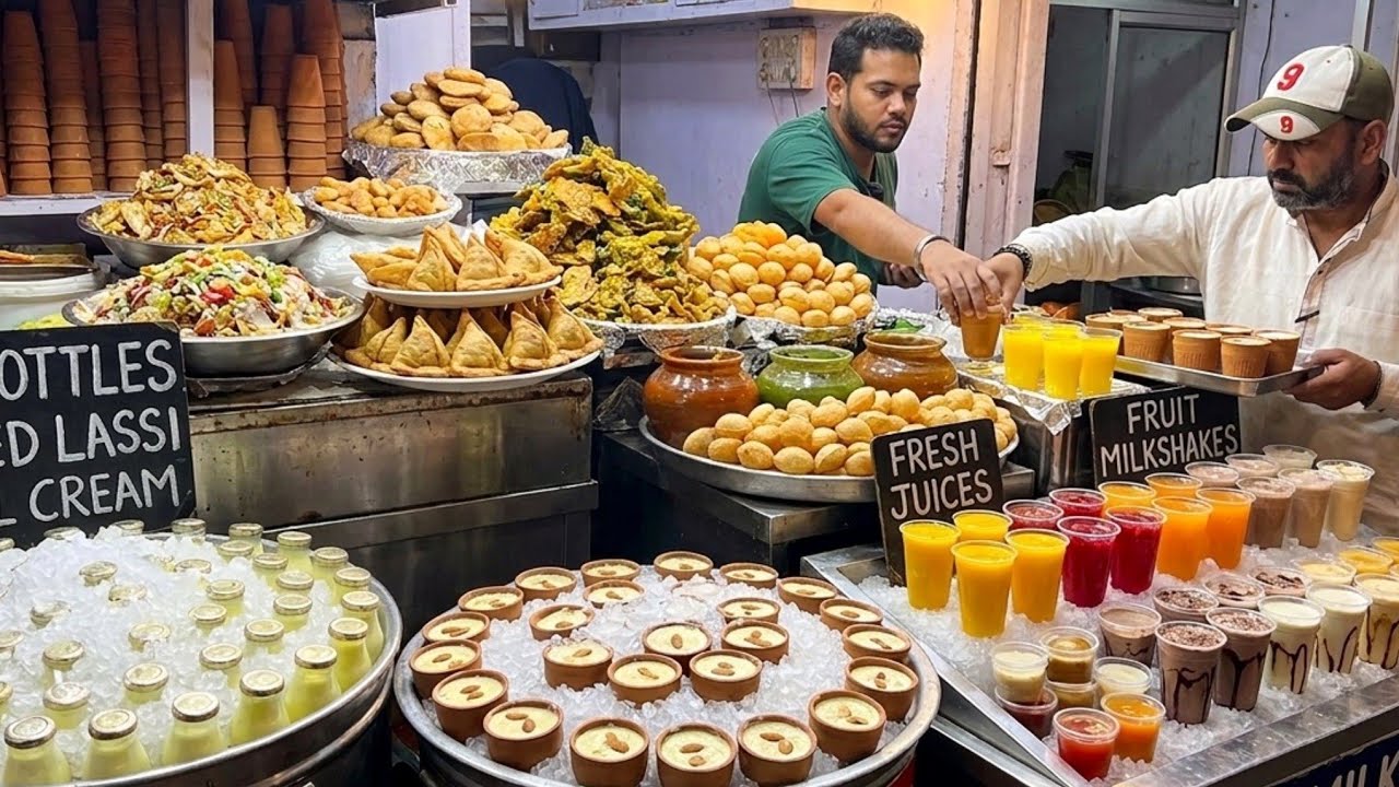 Street food Shop different snacks setup | Indian street food 