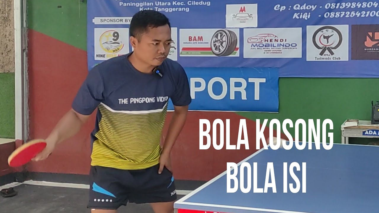 Bola kosong dan bola isi dalam tenis meja pemula