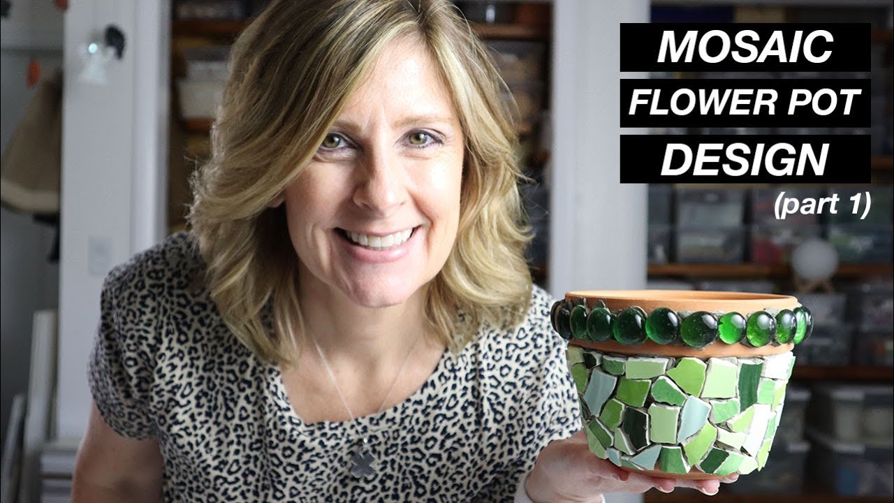 HOW TO MOSAIC A FLOWER POT - part 1 | Materials, Cutting, and Tiling