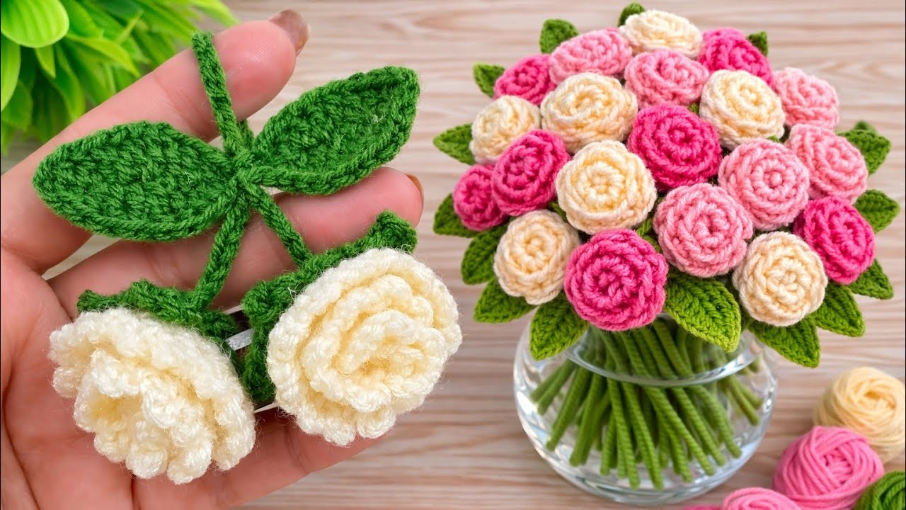 💕Easy and beautiful 💖 crochet flower keychain 🔗. Simple tutorial for beginners ✨|Brilliant pattern 🌟