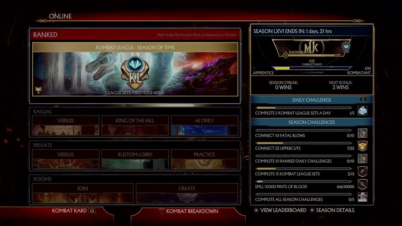 Mk11 online matches