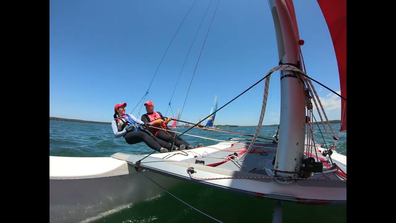 Hobie 18 Reimagined 490 another start at Mannering Park Dec 2022