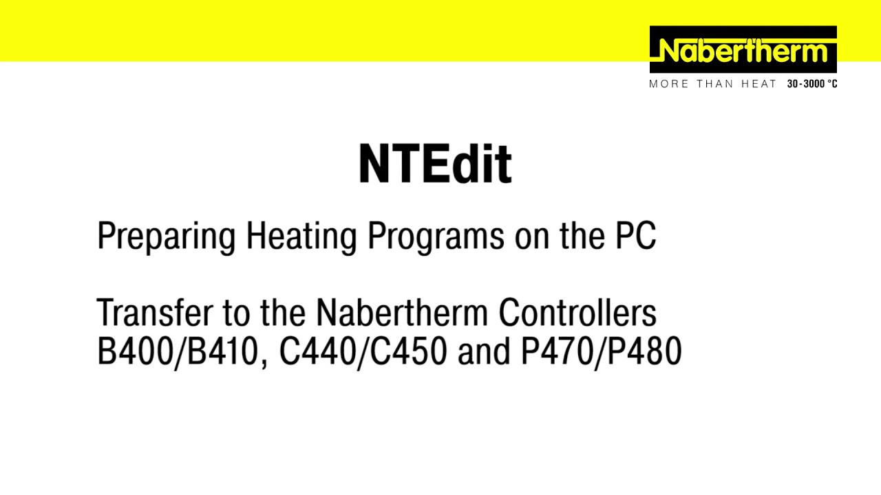 NtEdit - Preparing Heating Programs on the PC