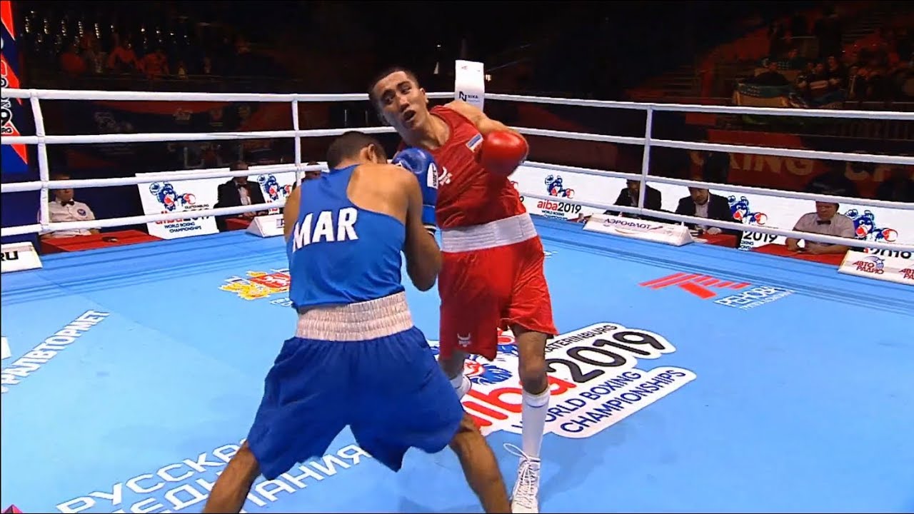 Round of 16 (57kg)  MIRZAKHALILOV Mirazizbek (UZB) vs HAMOUT Mohamed (MAR) /AIBA World 2019