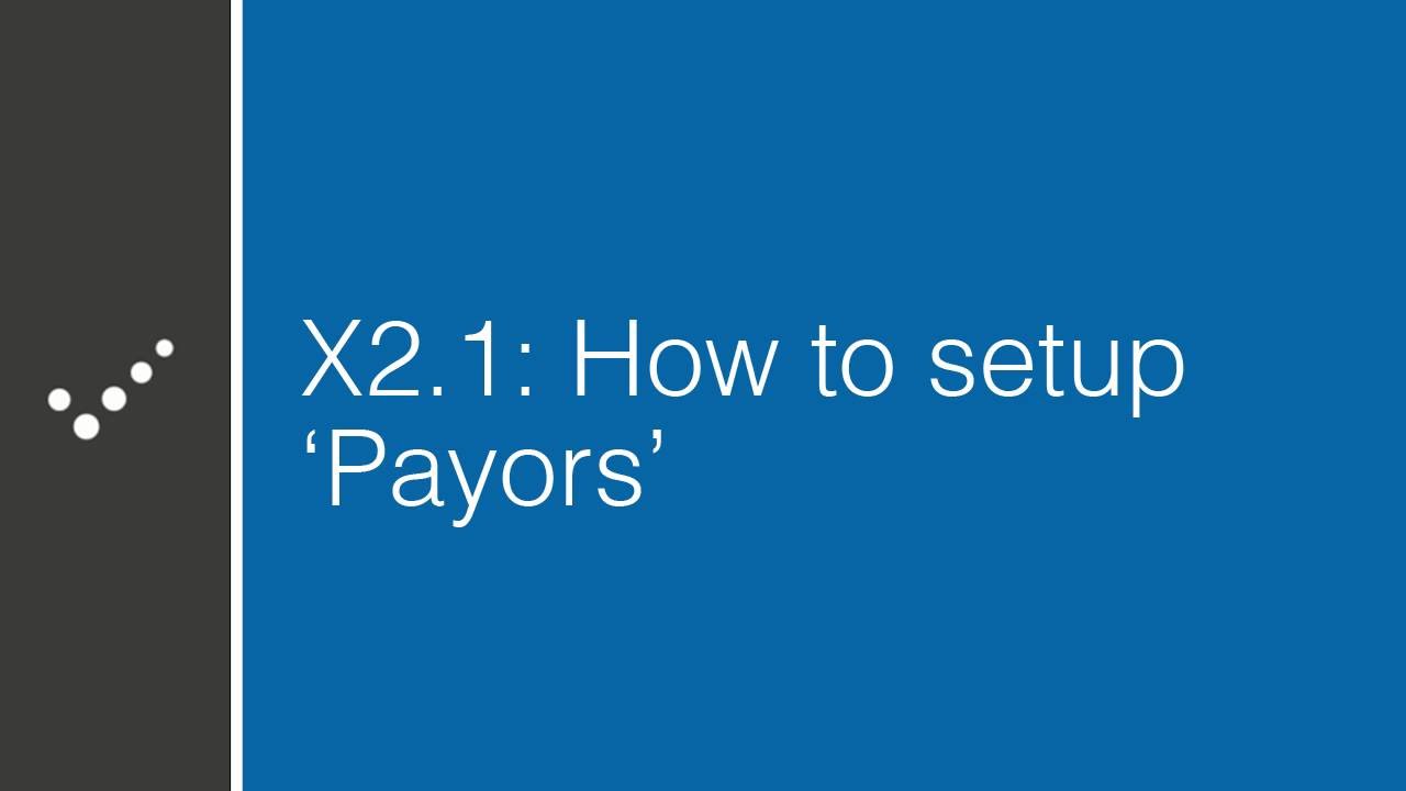 How to setup 'Payors' (CAN)