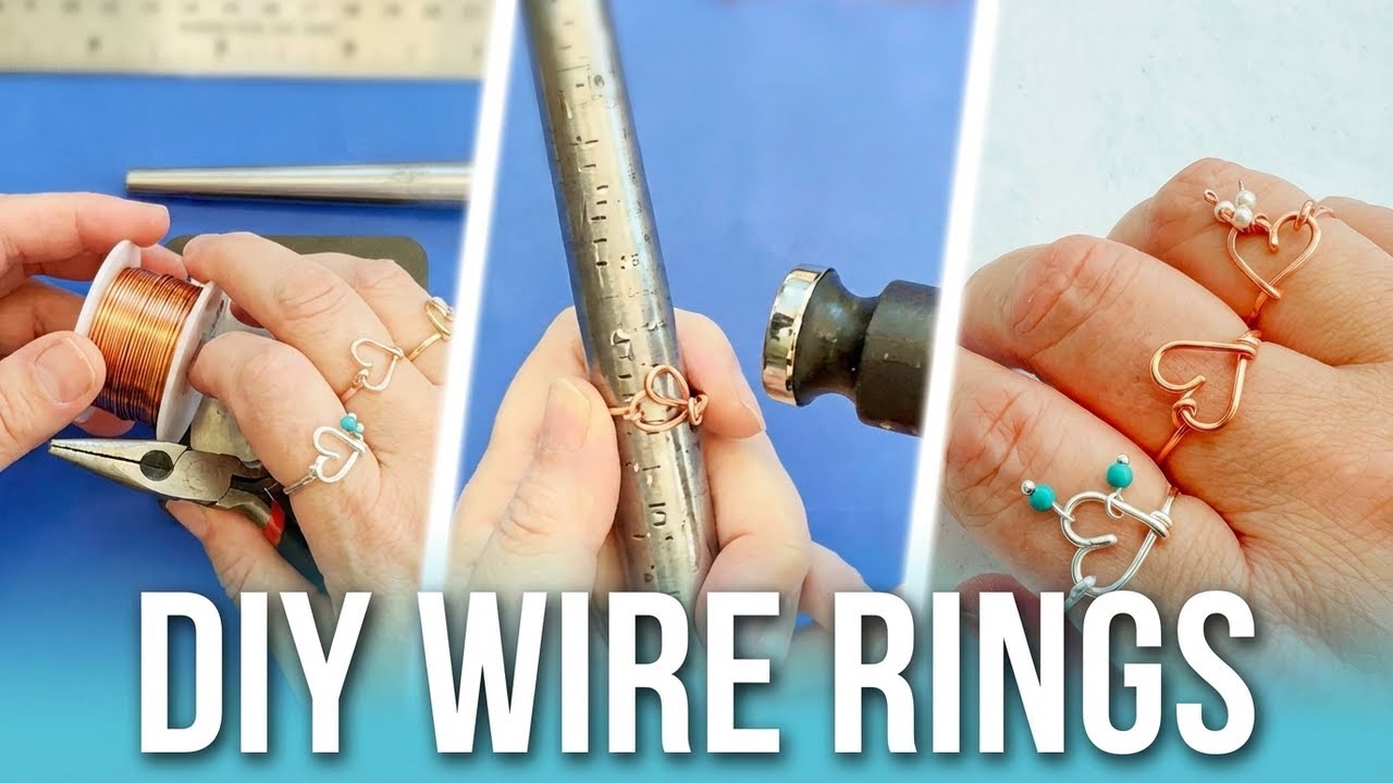 DIY Wire Wrap Heart Rings (Super Cute + Easy!)