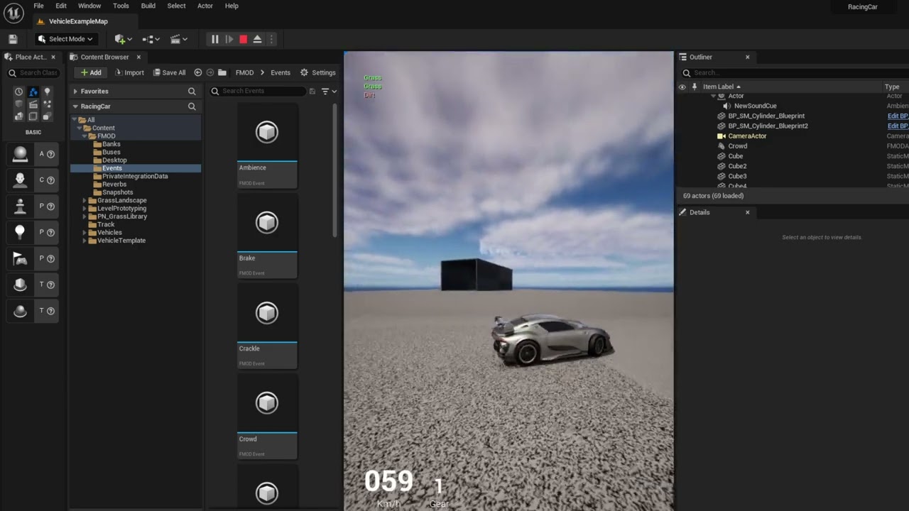 Unreal Engine + FMOD - Vehicle Sound Implementation