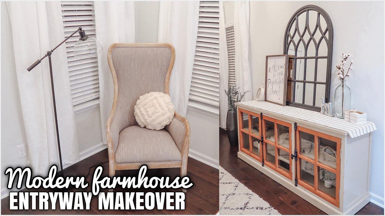MODERN FARMHOUSE MAKEOVER | DECORATE WITH ME | ENTRYWAY DECOR IDEAS