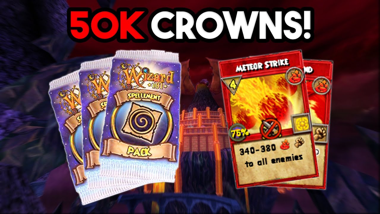 Wizard101: 50K CROWNS Event Spellement Pack Opening!