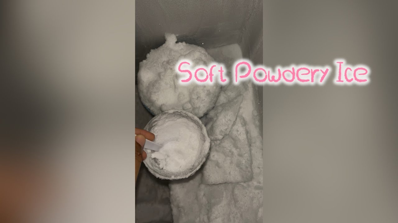 ASMR | Eating Soft Powdery Ice Outta My Deep Freezer #oddlysatisfying #asmrsounds #iceeating