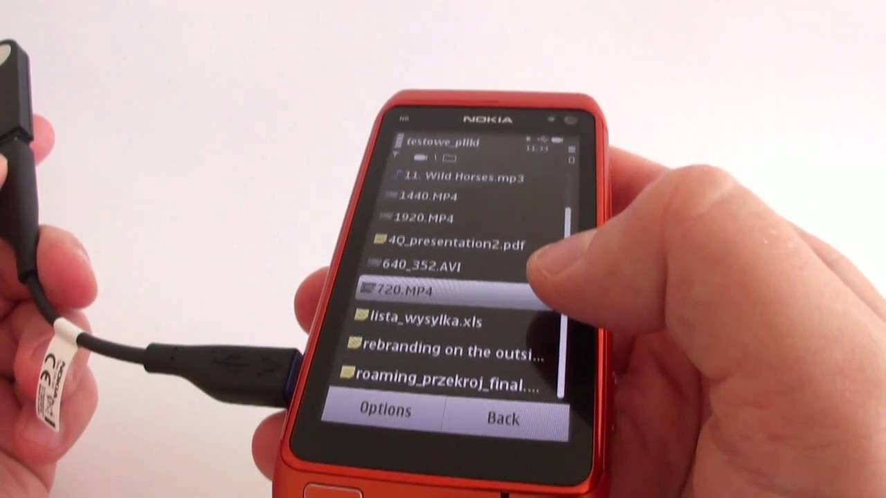 Nokia N8 - USB On-The-Go - demo