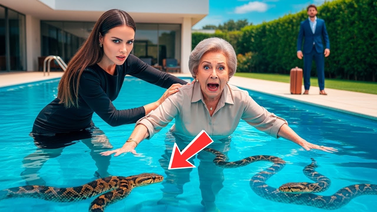 A NORA COLOCOU COBRAS NA PISCINA E EMPURROU A MÃE DO MILIONÁRIO… O FILHO APARECEU NA PIOR HORA