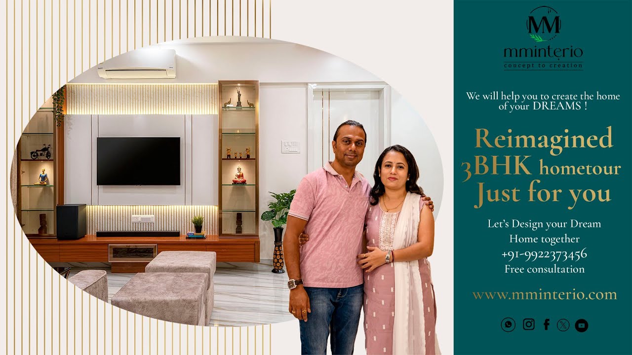 3 BHK Flat Interior Design Inspiration I Home tour I Mantra Montana I Dhanori I Pune I MMInterio