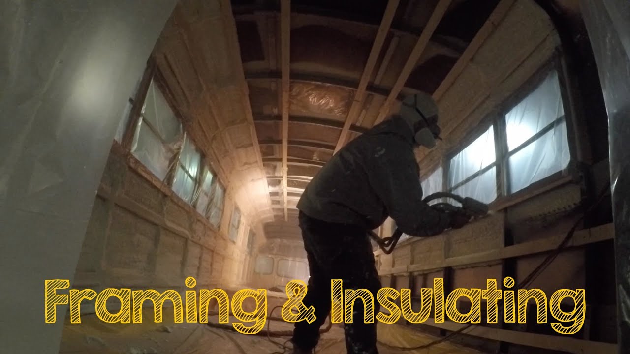 Skoolie Bus Conversion Ep 9 - Framing and Insulation