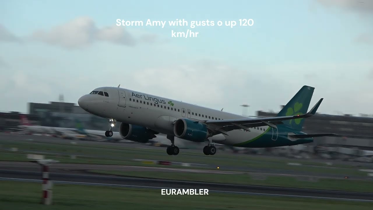 Storm Amy with gust up 120 km/hr and 10 go around at Dublin Airport, Ireland 🇮🇪 03.10.2025 