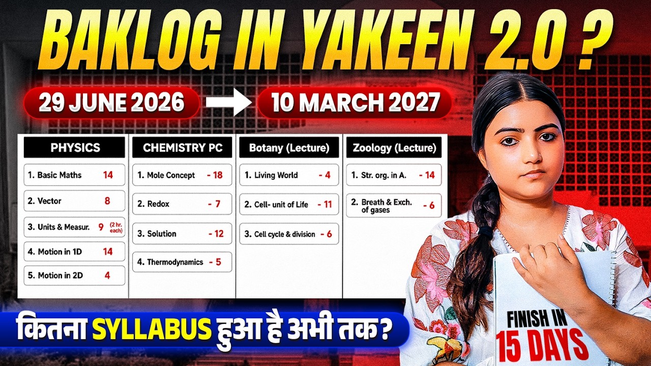 NEET 2027- The MOST demanded Video ‼️finish your Backlogs now‼️