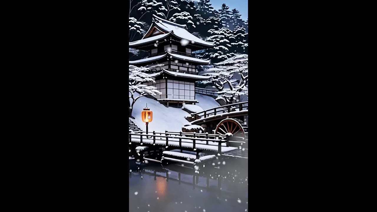 8Hr Minimal Zen Sleep Music | Shakuhachi, Temple Bells, Water Sounds, Winter Snow | 冬の禅音楽 Vol.17