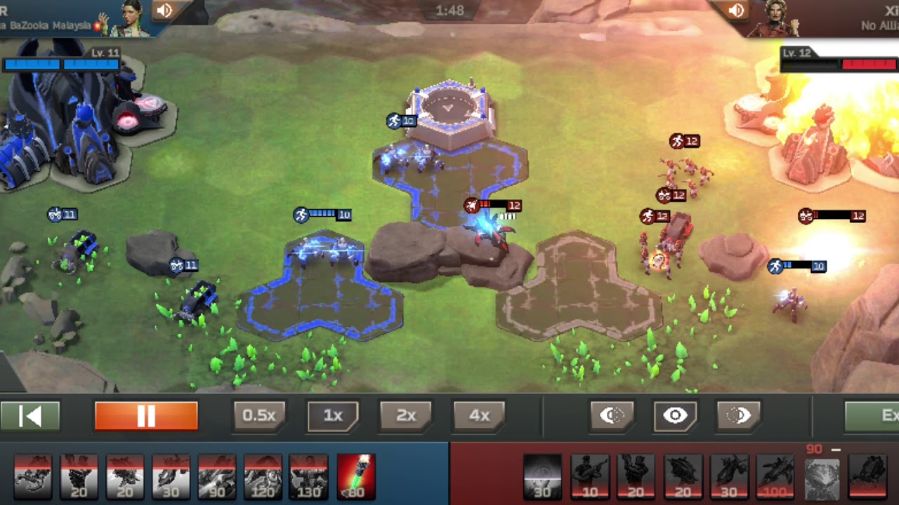 C&C Rivals: Laser Drones rush vs blind double harvester in a nutshell