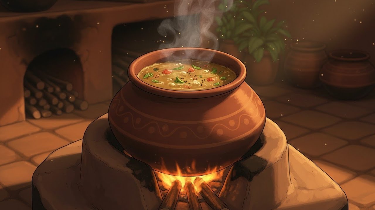 A Peaceful Village Afternoon🍃 | south Indian traditional food  | Ghibli-Inspired Indian Village ASMR