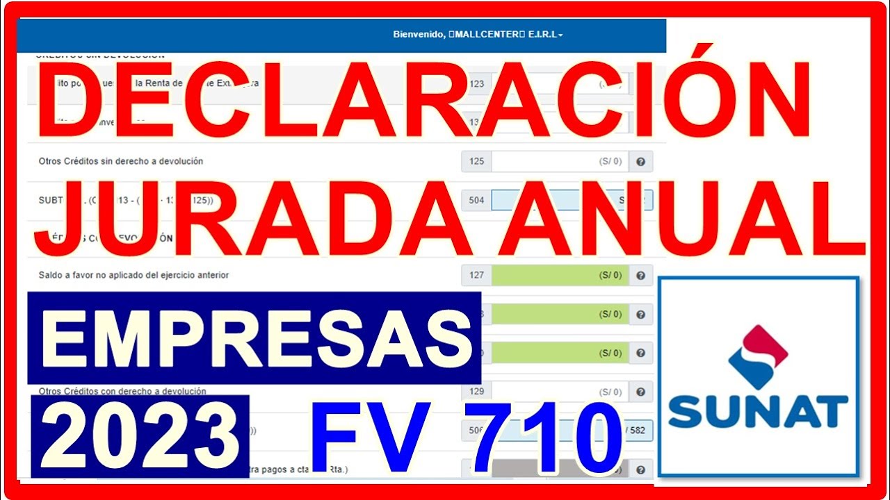 Declaración Anual SUNAT 2023 Empresas| Formulario Virtual 710 Renta Anual