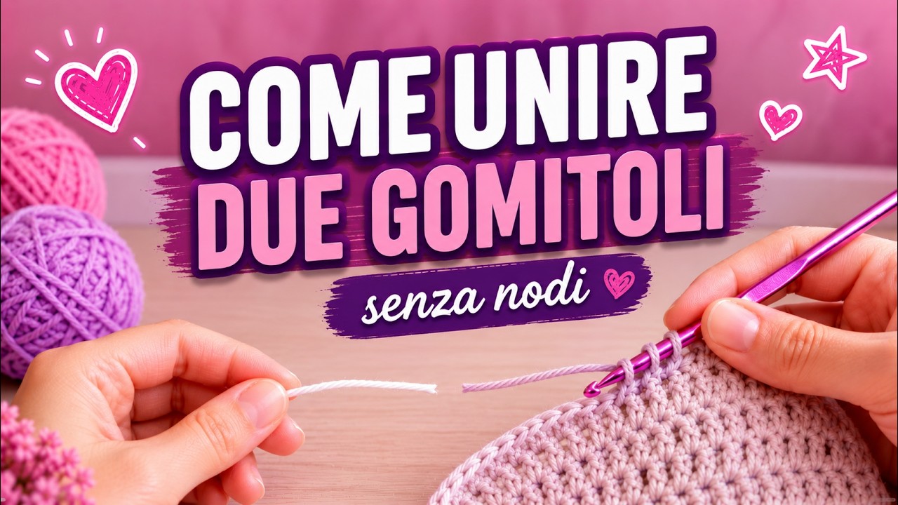 Come unire due gomitoli senza nodo e senza ago (trucchetto facile e veloce)