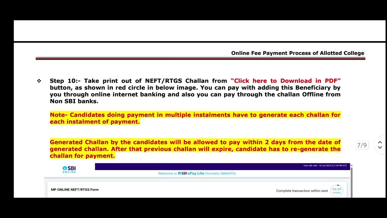 latest update DME MP for fee payment