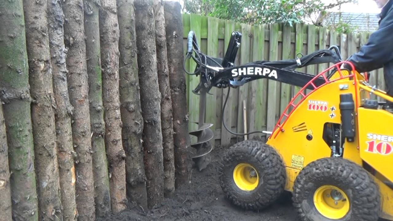 Houten palen plaatsen met een SHERPA 100