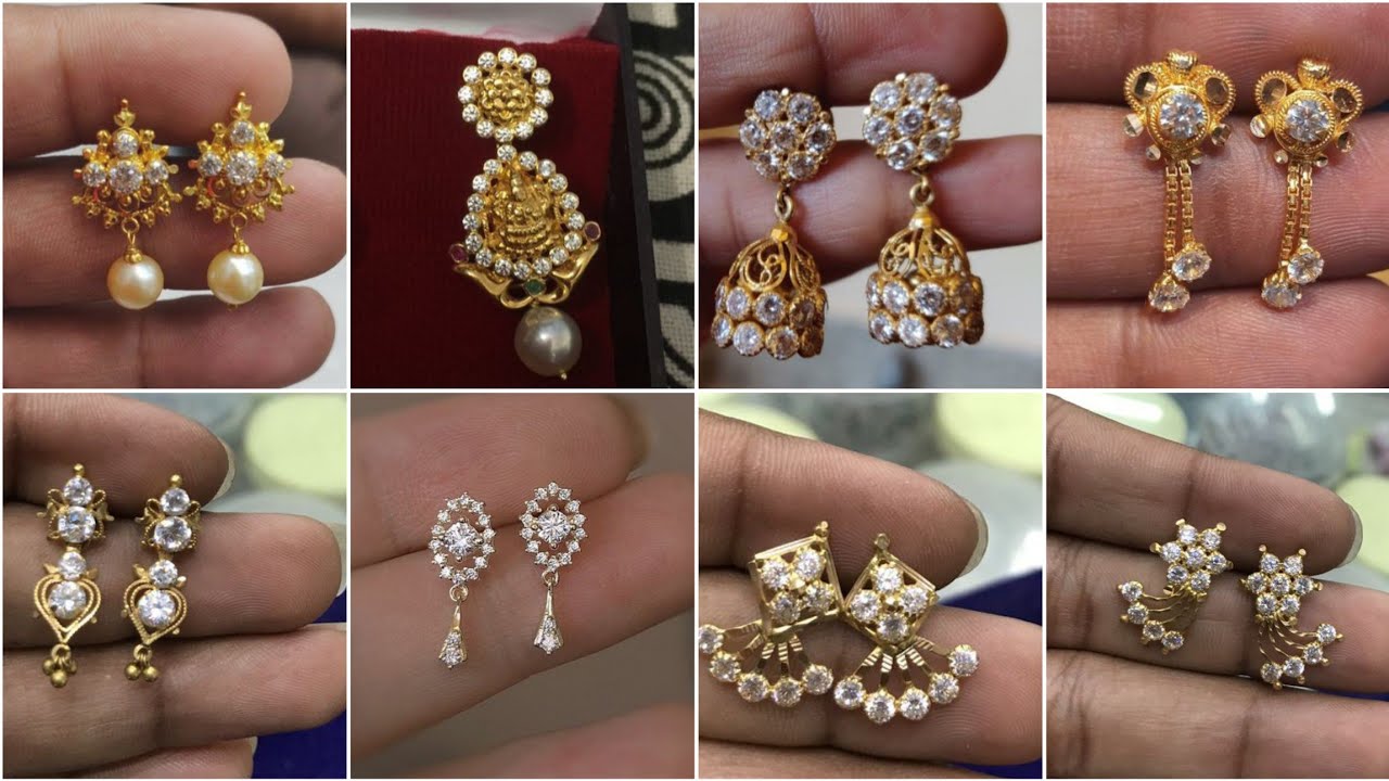 white stone earrings gold ||white stones earrings designs||stones earrings collections|gold earrings