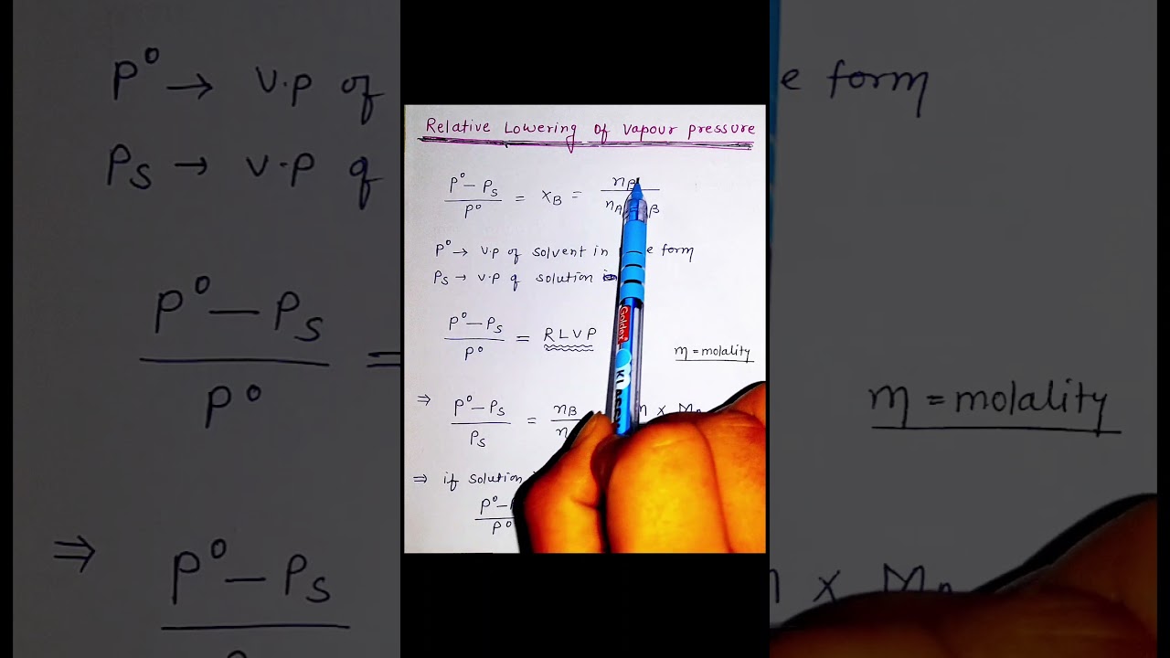 Relative lowering of  vapour pressure solution chapter all formulas and concepts ncert  #neet2025