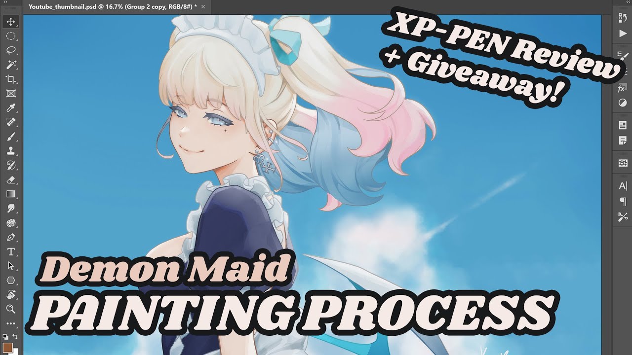 Anime art process [ft. Giveaway and XP-pen Artist 13.3 Pro V2 review]