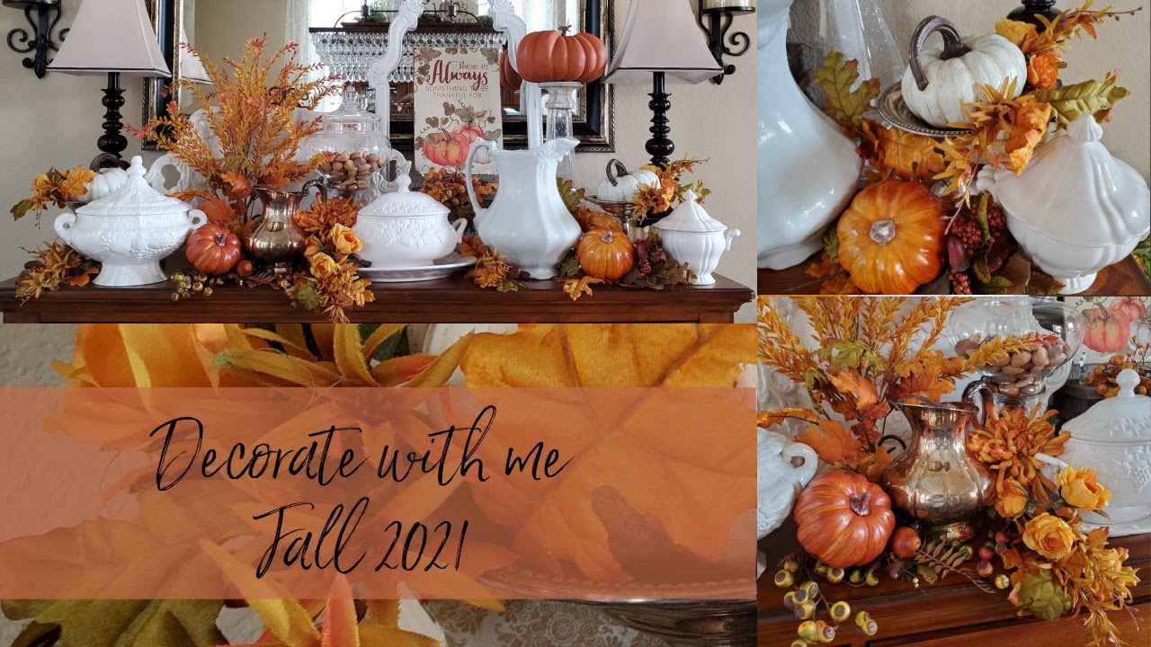 FALL 2021 DECORATE WITH ME - COZY FALL DECOR - FALL DECORATING IN THE DINING ROOM
