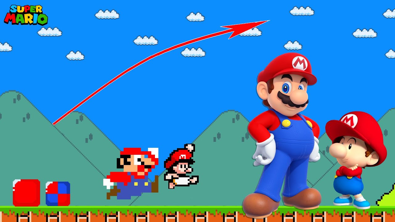 Evolution Of Mario and Tiny Mario Realistic in Super Mario Bros