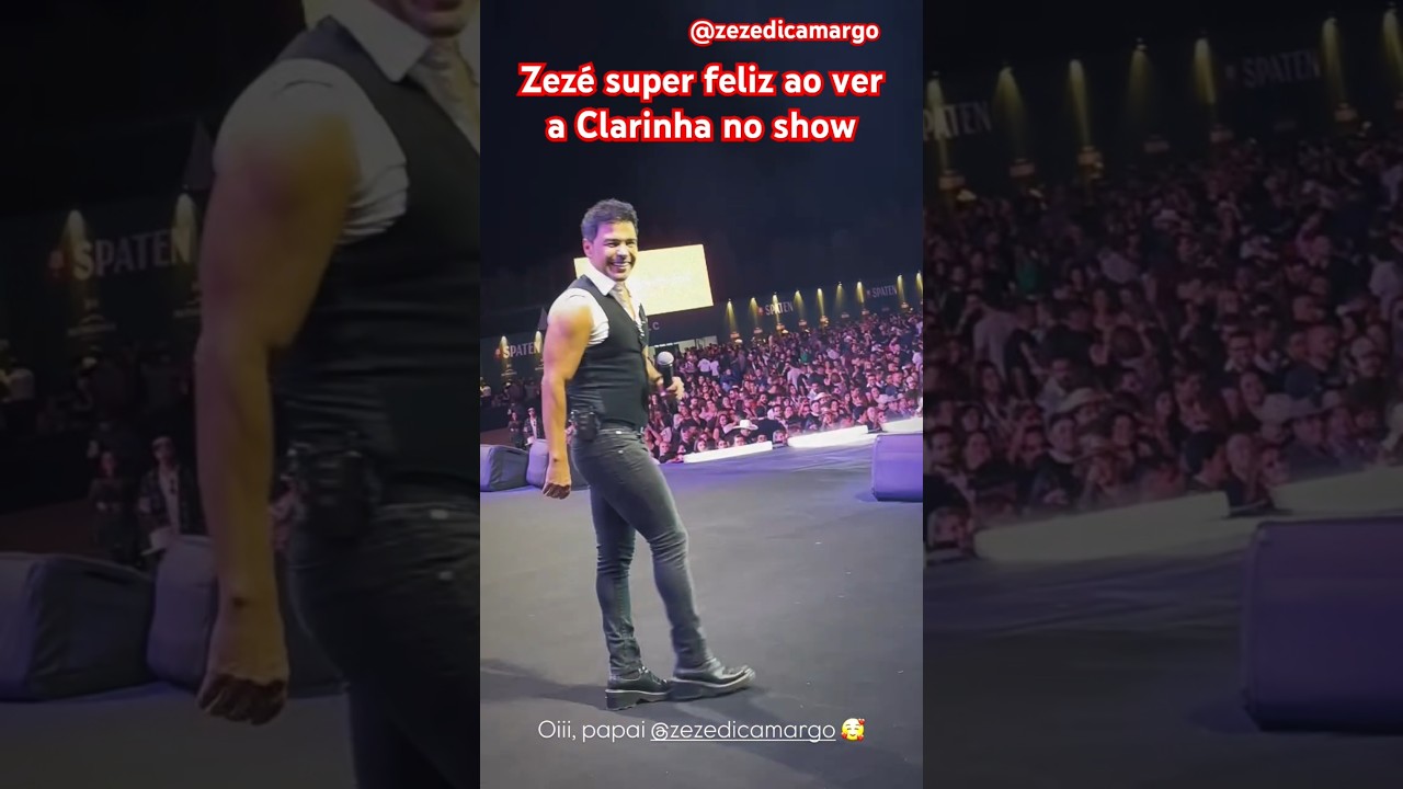 Zez&eacute; super feliz ao ver a Clarinha no show #shorts #gracielelacerdaoficial #zezedicamargo