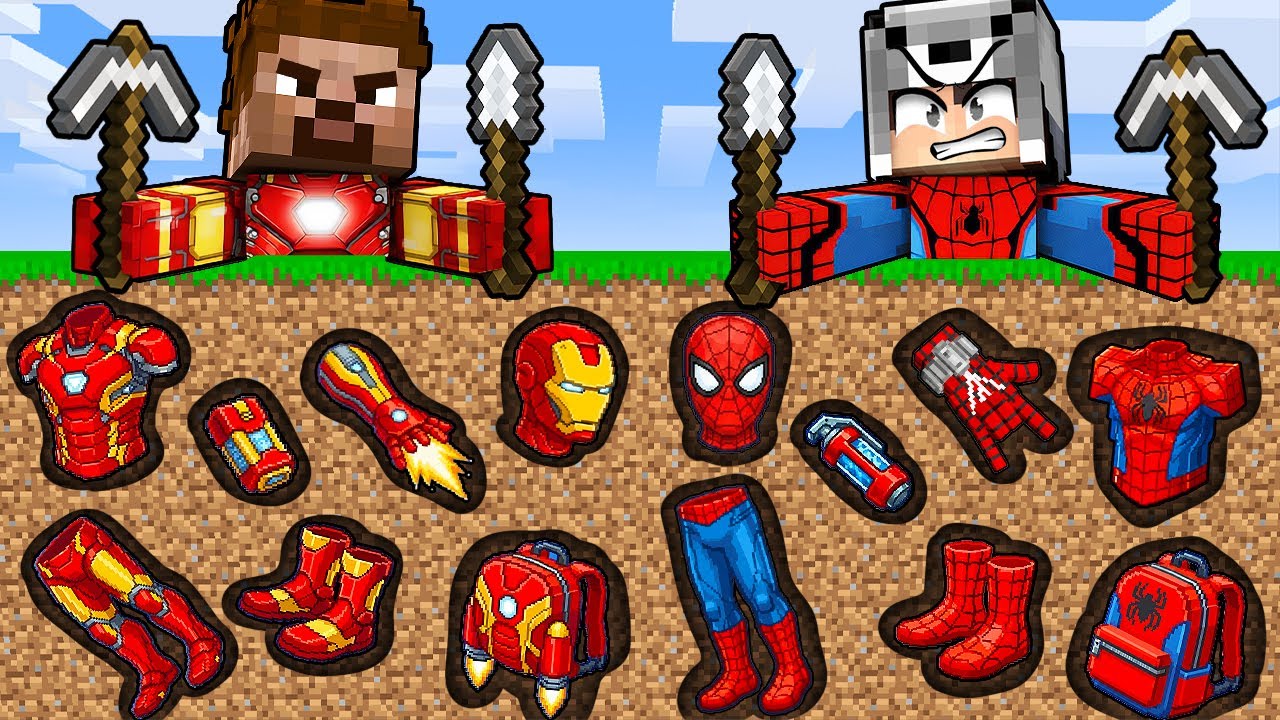 ZENGİN VS FAKİR SÜPER KAHRAMAN MADENİ YARIŞI - Minecraft