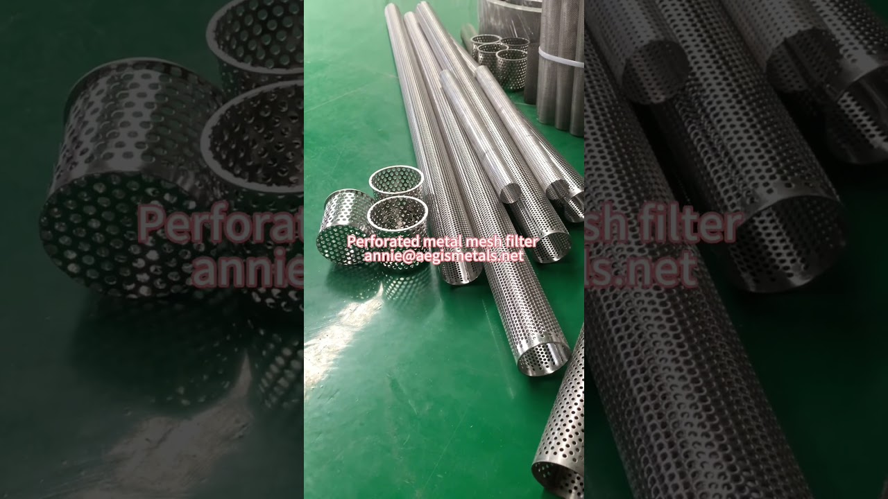 Stainless steel metal perforated filter cylinder, perforated metal mesh filter cartridges