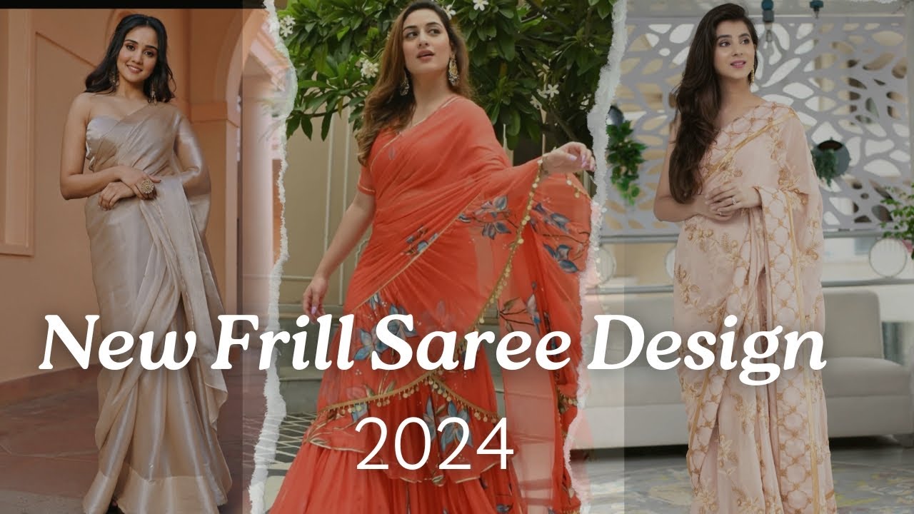 New Frill Saree Design 2024 #saree #fashionstyle #saree  #stylestreamshorts