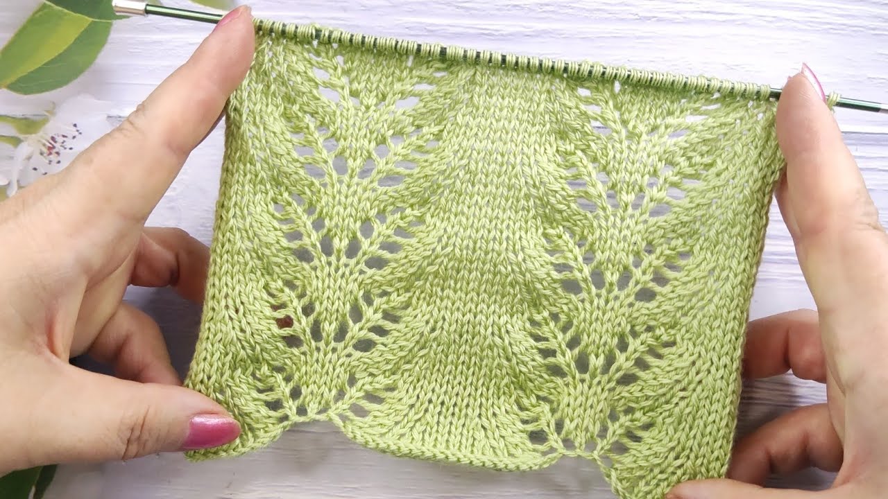 Leaves Knitting Pattern | Blattmuster stricken | Punto Foglie ai ferri | Point de Feuilles au Tricot