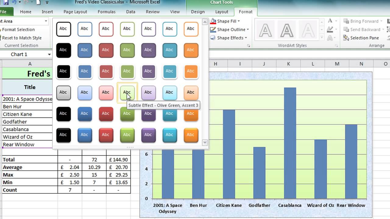 Excel 2010 Tutorial For Beginners #10 - Charts Pt.1 (Microsoft Excel)