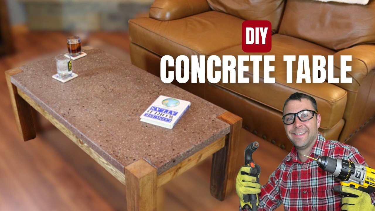 How to Make a Concrete Table - Polished Concrete Top with Recycled Glass
