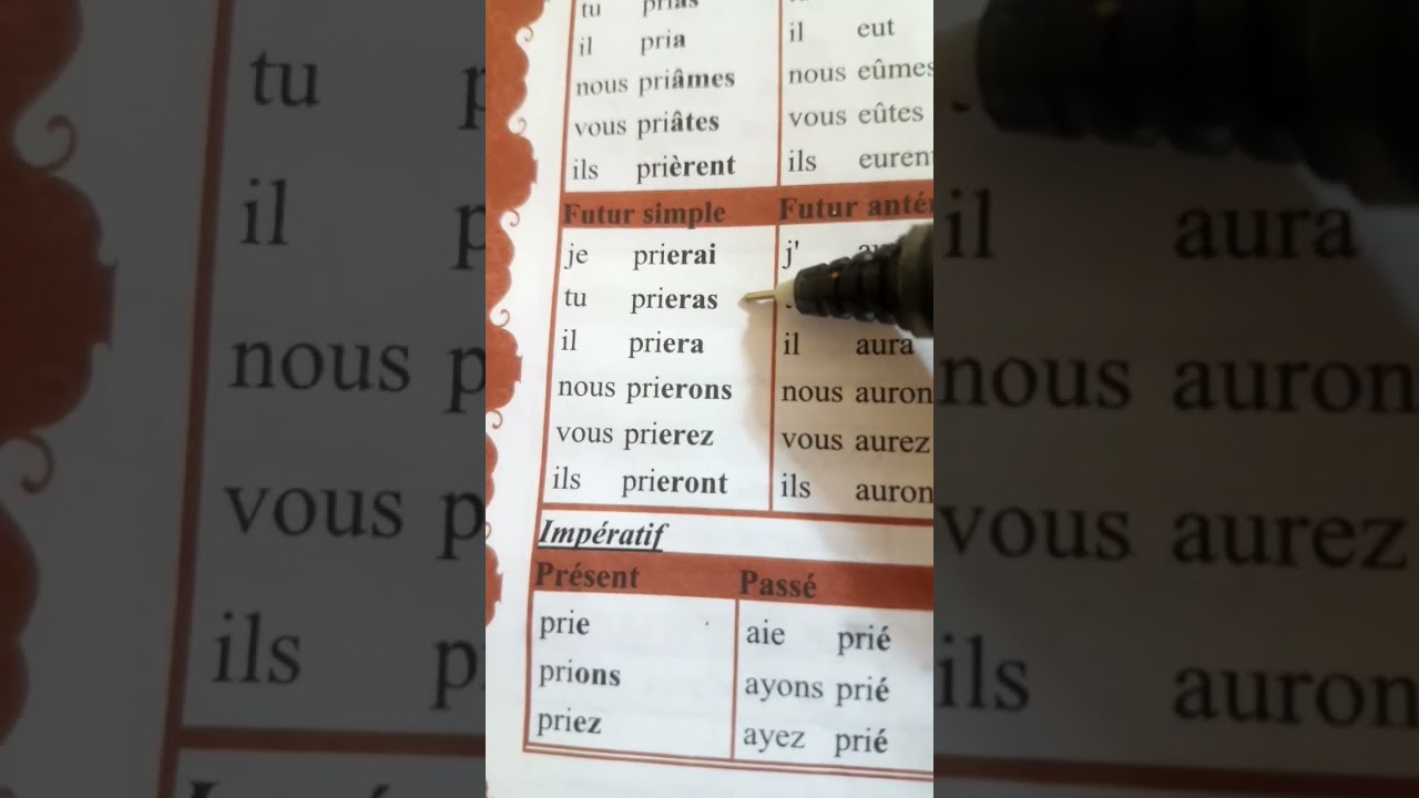 Prier au futur simple #education#conjugaison#excel#francophone #maroc#french#francophone