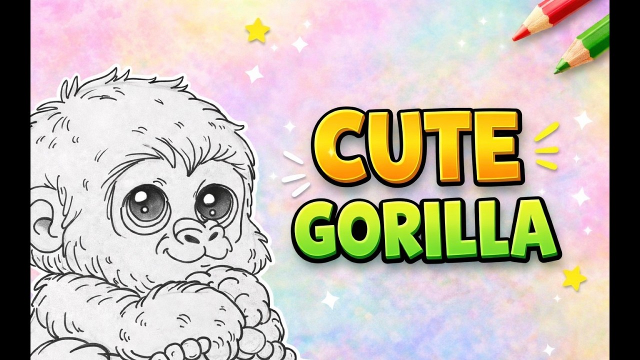 HOW TO DRAW A CUTE GORILLA | EASY DRAWING