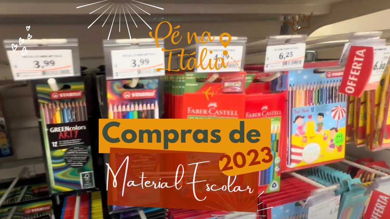 Compras de Material escolar 2023 na  Itália | Video Vlog