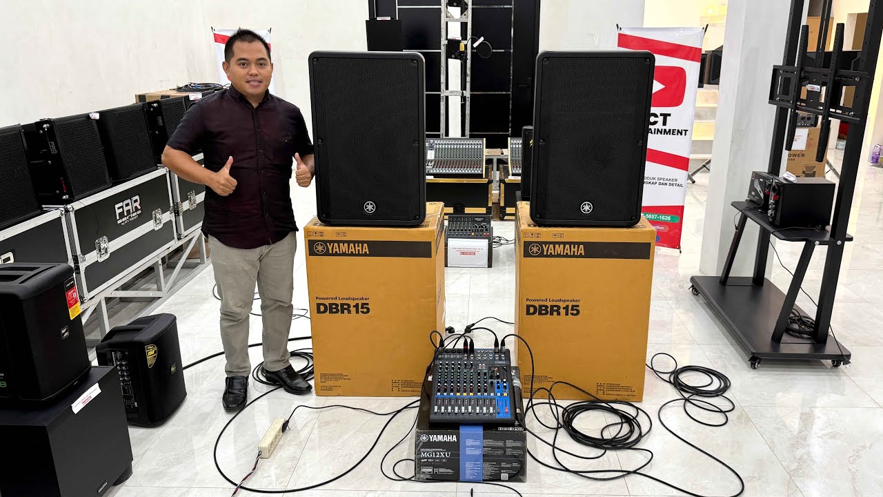 PAKET FULLSET SPEAKER YAMAHA DBR15 - MIXER YAMAHA MG12XU ORIGINAL