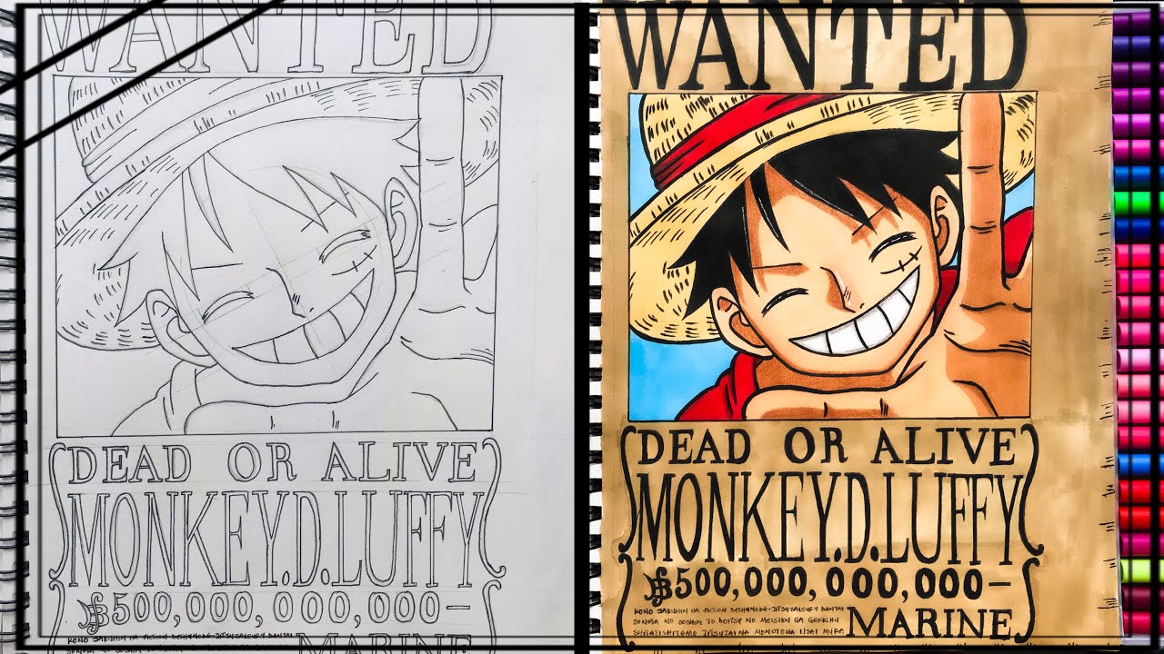 How to draw Monkey D.Luffy Wanted Poster | One Piece